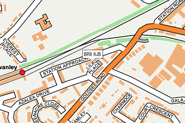 BR8 8JB map - OS OpenMap – Local (Ordnance Survey)