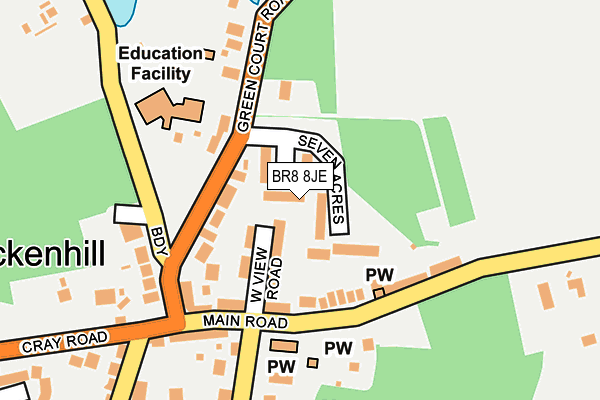 BR8 8JE map - OS OpenMap – Local (Ordnance Survey)