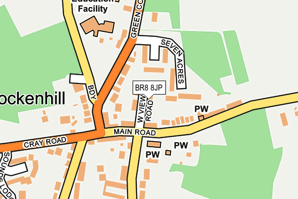 BR8 8JP map - OS OpenMap – Local (Ordnance Survey)