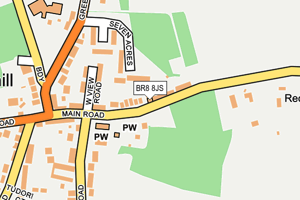 BR8 8JS map - OS OpenMap – Local (Ordnance Survey)