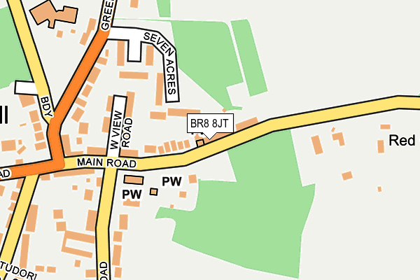 BR8 8JT map - OS OpenMap – Local (Ordnance Survey)