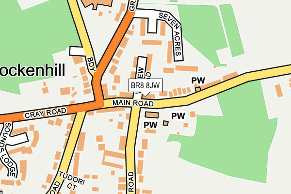 BR8 8JW map - OS OpenMap – Local (Ordnance Survey)