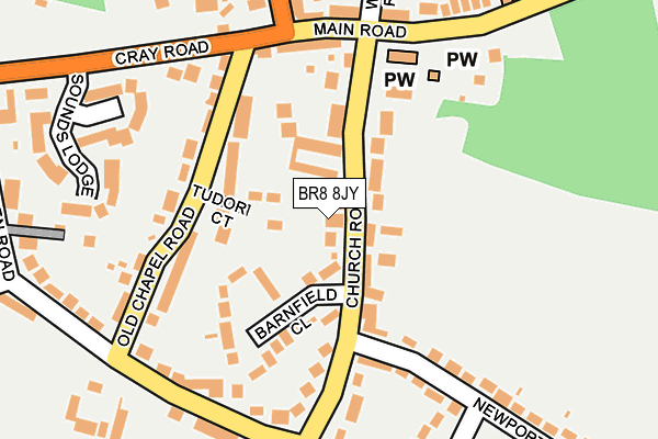 BR8 8JY map - OS OpenMap – Local (Ordnance Survey)