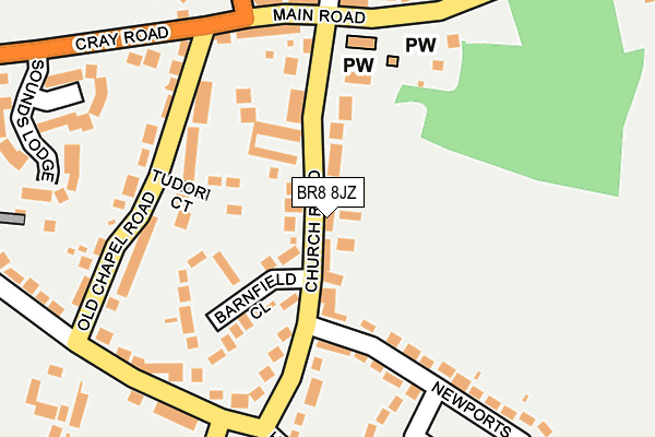 BR8 8JZ map - OS OpenMap – Local (Ordnance Survey)