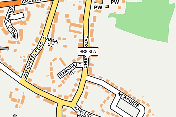BR8 8LA map - OS OpenMap – Local (Ordnance Survey)