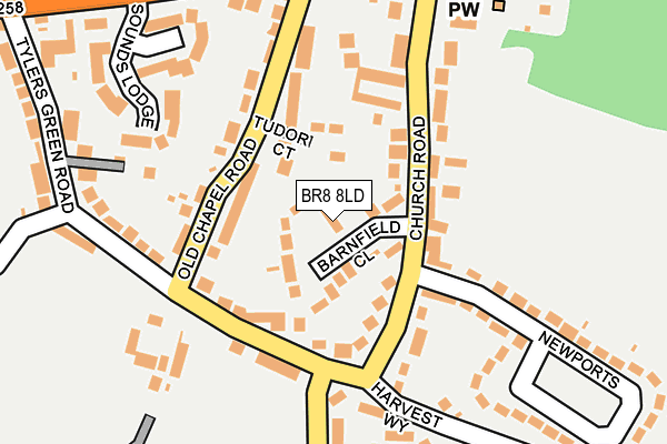 BR8 8LD map - OS OpenMap – Local (Ordnance Survey)