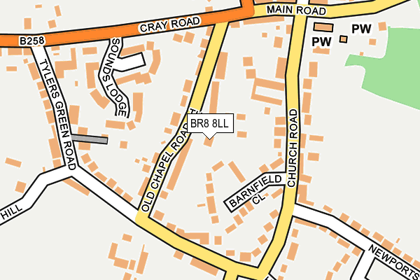 BR8 8LL map - OS OpenMap – Local (Ordnance Survey)