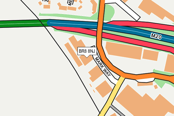 BR8 8NJ map - OS OpenMap – Local (Ordnance Survey)