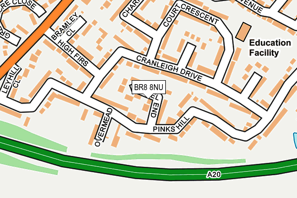 BR8 8NU map - OS OpenMap – Local (Ordnance Survey)