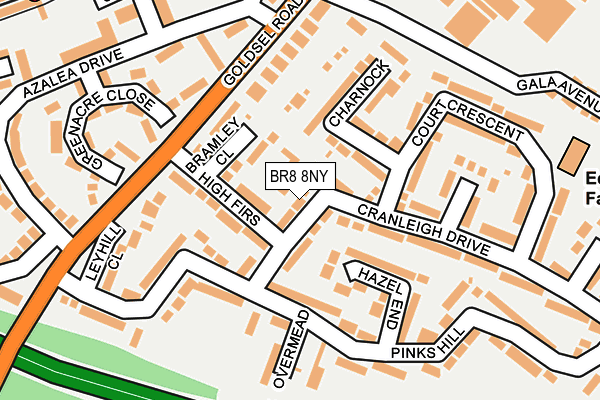 BR8 8NY map - OS OpenMap – Local (Ordnance Survey)
