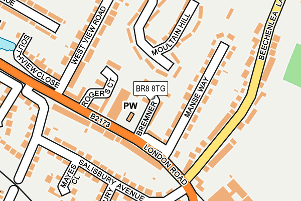 BR8 8TG map - OS OpenMap – Local (Ordnance Survey)
