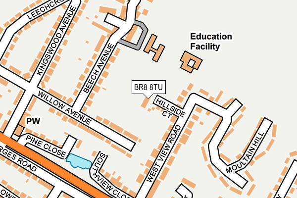 BR8 8TU map - OS OpenMap – Local (Ordnance Survey)
