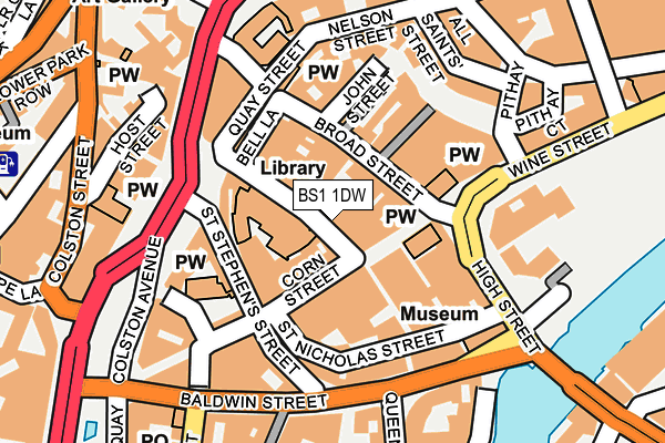 BS1 1DW map - OS OpenMap – Local (Ordnance Survey)
