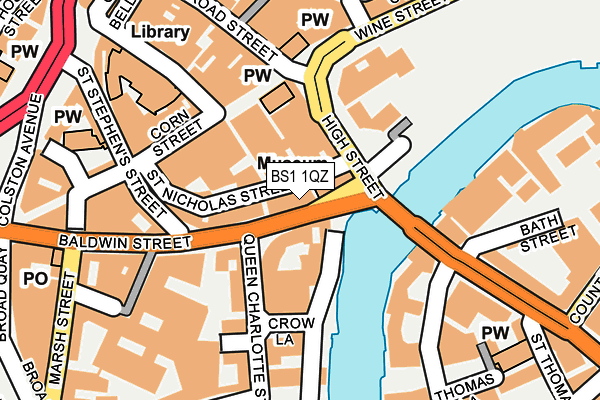 BS1 1QZ map - OS OpenMap – Local (Ordnance Survey)