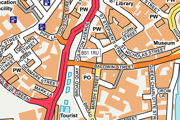 BS1 1RU map - OS OpenMap – Local (Ordnance Survey)