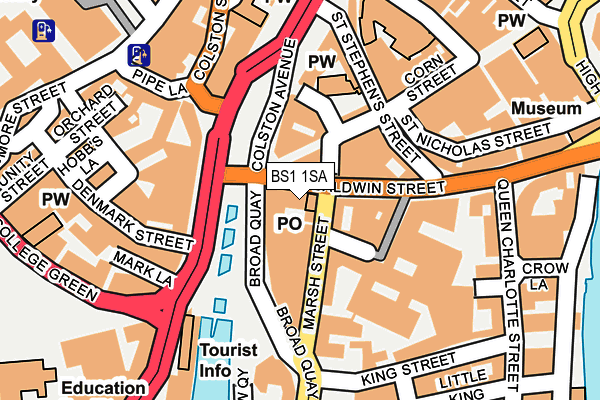 BS1 1SA map - OS OpenMap – Local (Ordnance Survey)