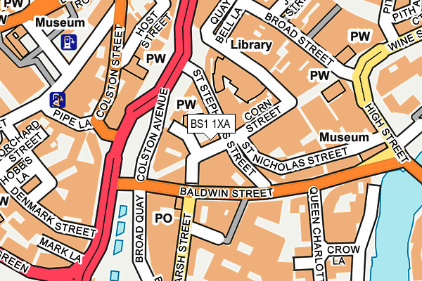 BS1 1XA map - OS OpenMap – Local (Ordnance Survey)