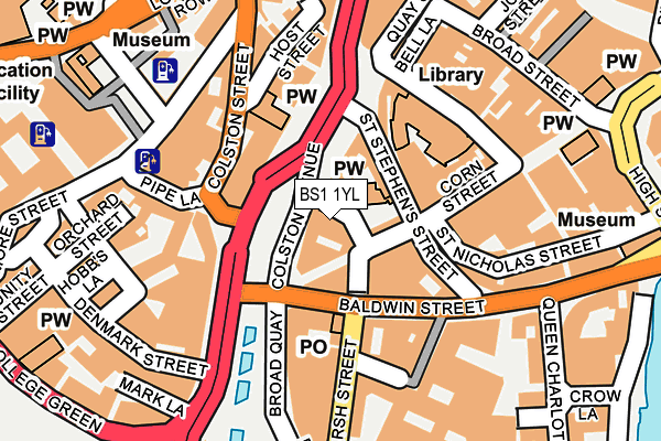 BS1 1YL map - OS OpenMap – Local (Ordnance Survey)