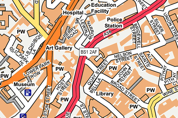 BS1 2AF map - OS OpenMap – Local (Ordnance Survey)