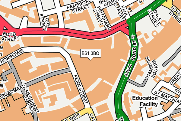 BS1 3BQ map - OS OpenMap – Local (Ordnance Survey)