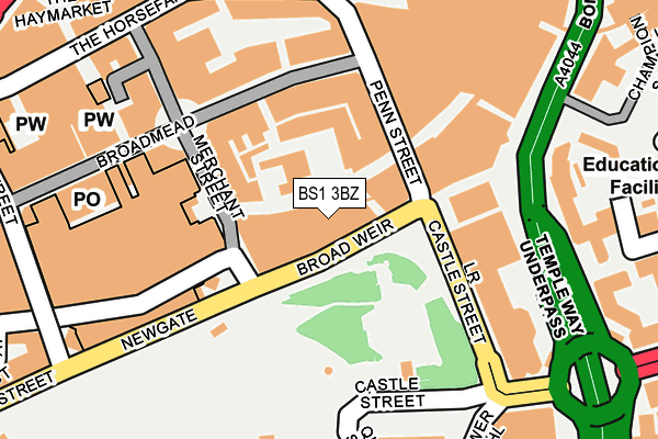 BS1 3BZ map - OS OpenMap – Local (Ordnance Survey)