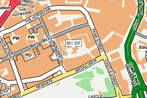BS1 3DF map - OS OpenMap – Local (Ordnance Survey)