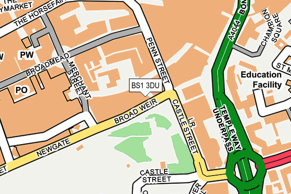 BS1 3DU map - OS OpenMap – Local (Ordnance Survey)