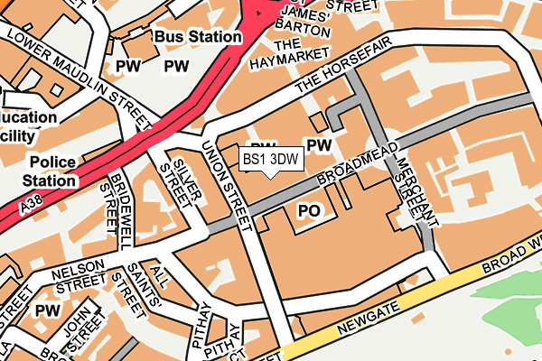 BS1 3DW map - OS OpenMap – Local (Ordnance Survey)
