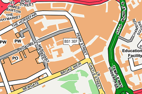 BS1 3EF map - OS OpenMap – Local (Ordnance Survey)