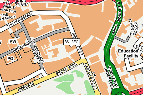 BS1 3EG map - OS OpenMap – Local (Ordnance Survey)