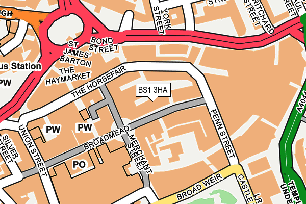 BS1 3HA map - OS OpenMap – Local (Ordnance Survey)
