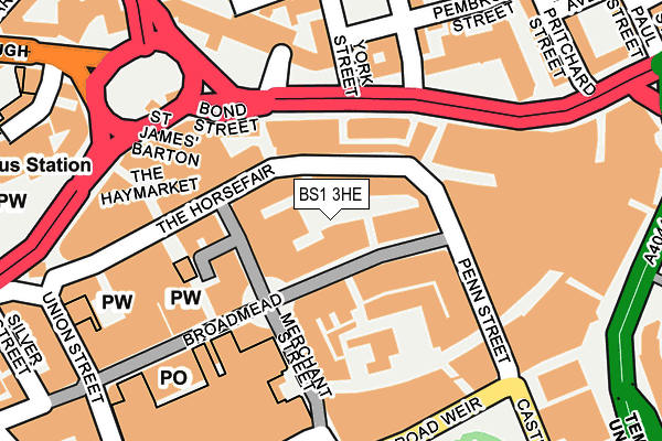 BS1 3HE map - OS OpenMap – Local (Ordnance Survey)