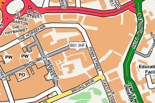 BS1 3HF map - OS OpenMap – Local (Ordnance Survey)