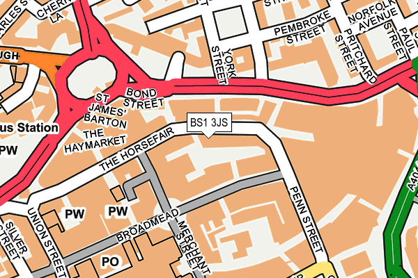 BS1 3JS map - OS OpenMap – Local (Ordnance Survey)