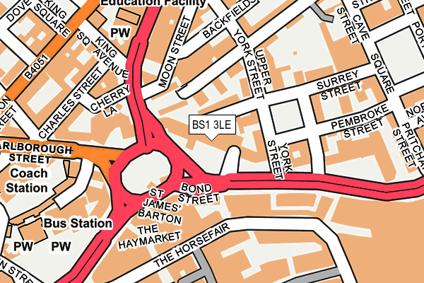 BS1 3LE map - OS OpenMap – Local (Ordnance Survey)