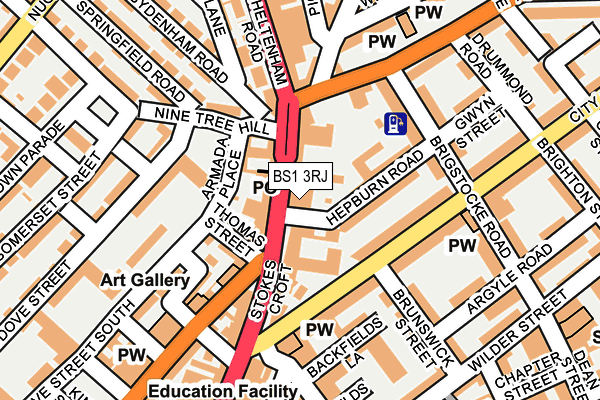 BS1 3RJ map - OS OpenMap – Local (Ordnance Survey)
