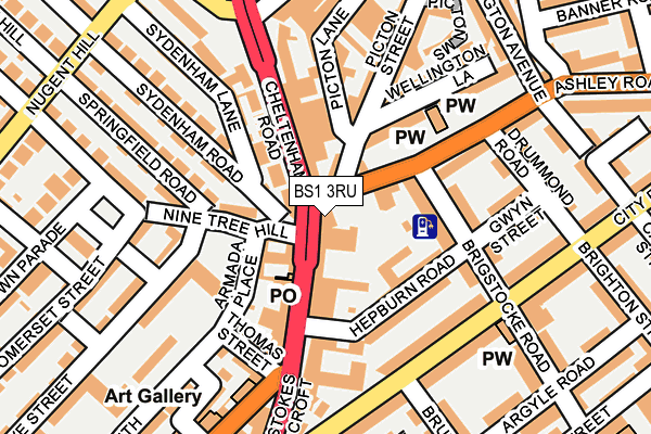 BS1 3RU map - OS OpenMap – Local (Ordnance Survey)