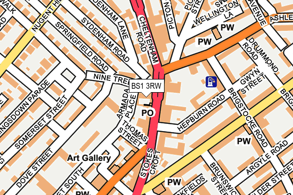 BS1 3RW map - OS OpenMap – Local (Ordnance Survey)