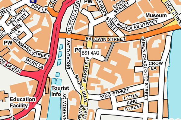 BS1 4AQ map - OS OpenMap – Local (Ordnance Survey)