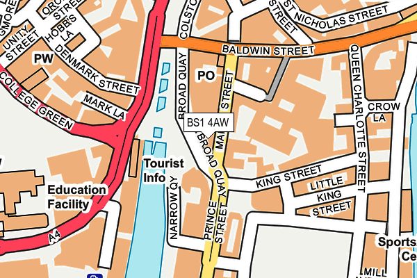 BS1 4AW map - OS OpenMap – Local (Ordnance Survey)