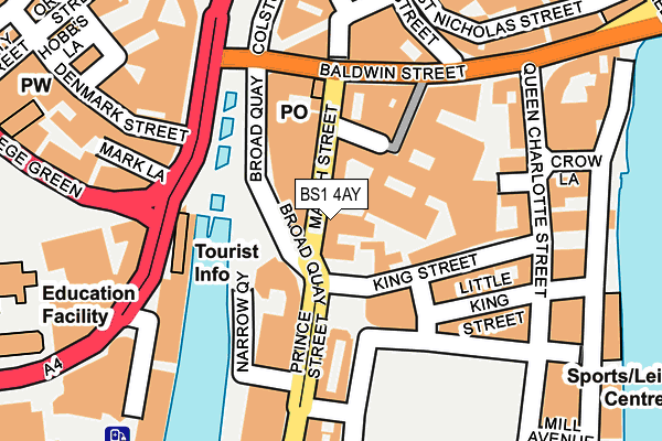 BS1 4AY map - OS OpenMap – Local (Ordnance Survey)