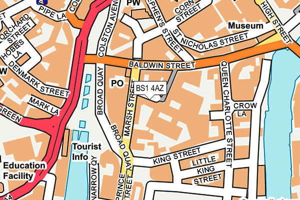 BS1 4AZ map - OS OpenMap – Local (Ordnance Survey)