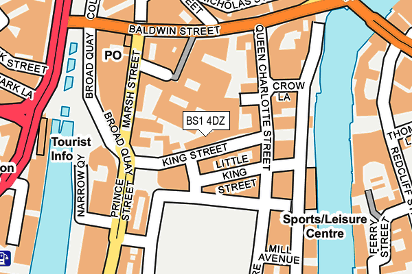BS1 4DZ map - OS OpenMap – Local (Ordnance Survey)