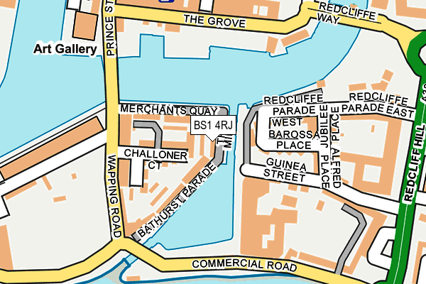 BS1 4RJ map - OS OpenMap – Local (Ordnance Survey)