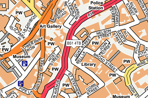 BS1 4TB map - OS OpenMap – Local (Ordnance Survey)