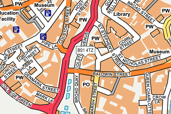 BS1 4TZ map - OS OpenMap – Local (Ordnance Survey)