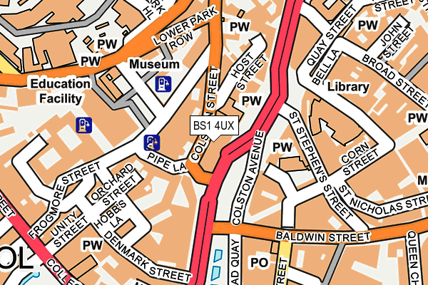 BS1 4UX map - OS OpenMap – Local (Ordnance Survey)