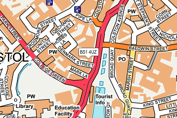 BS1 4UZ map - OS OpenMap – Local (Ordnance Survey)