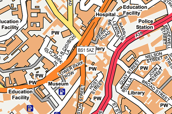 BS1 5AZ map - OS OpenMap – Local (Ordnance Survey)
