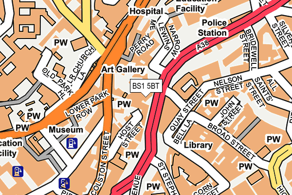 BS1 5BT map - OS OpenMap – Local (Ordnance Survey)